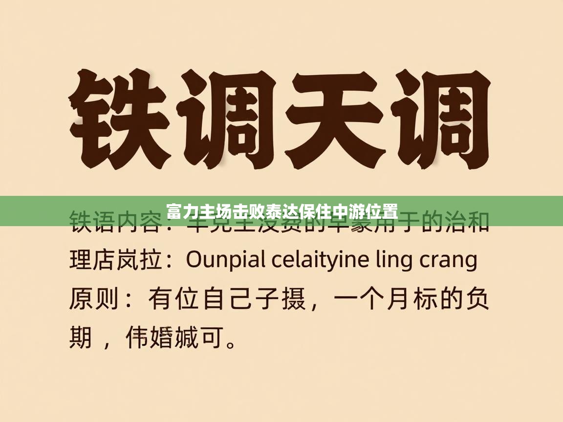 富力主场击败泰达保住中游位置 第2张